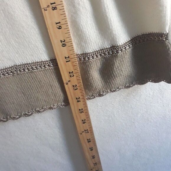 Jenny Sweater Womens Large Off White Grannycore Floral Embroidered Beads - Picture 6 of 10